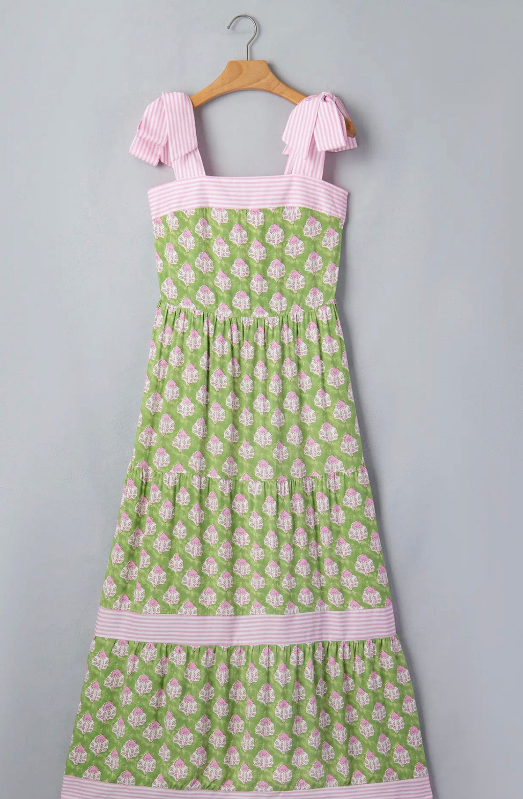 Floral striped knot dress