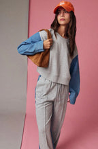 denim relaxed fit pants set