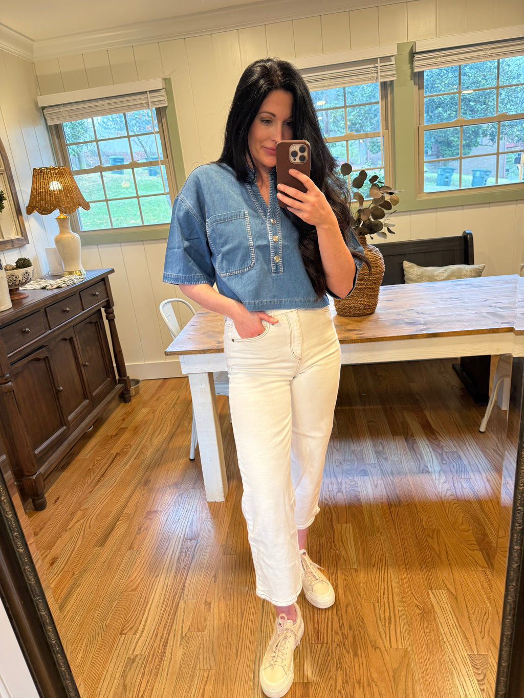 Denim Top with Pocket