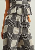 Navy Gingham pant set