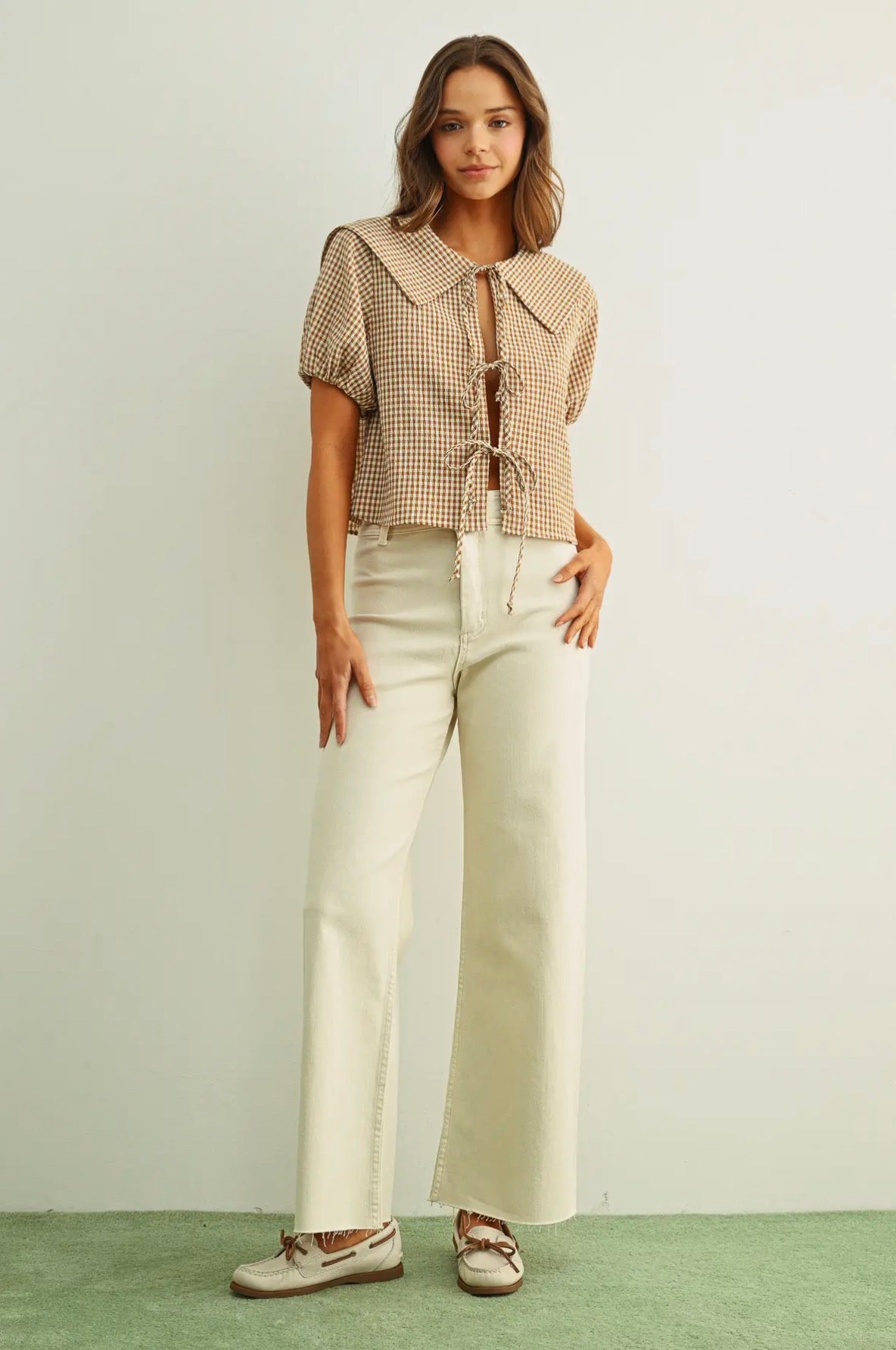 Brown gingham shirt