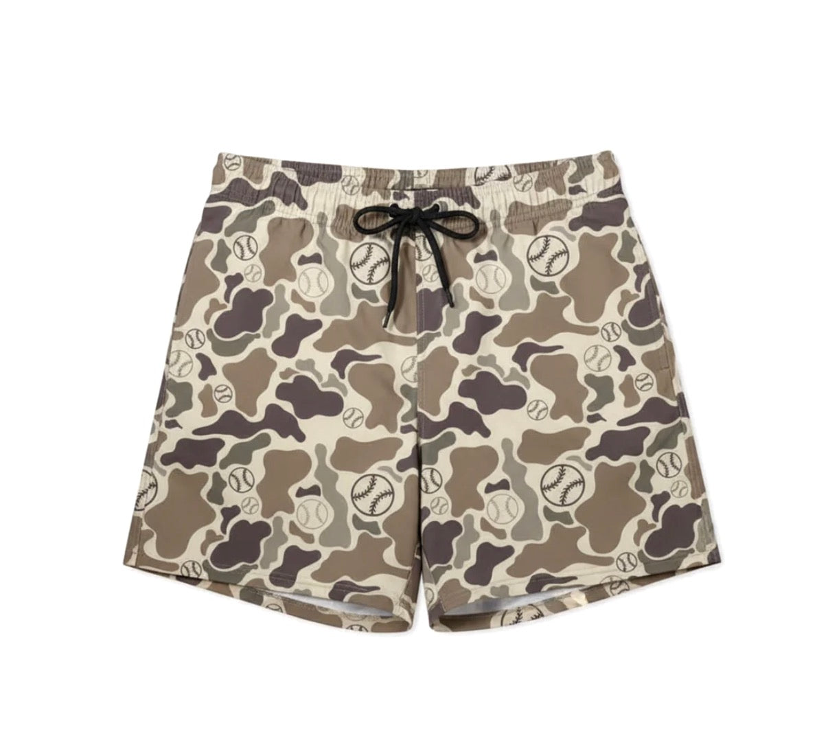 Baseball lifestyle swim trunks