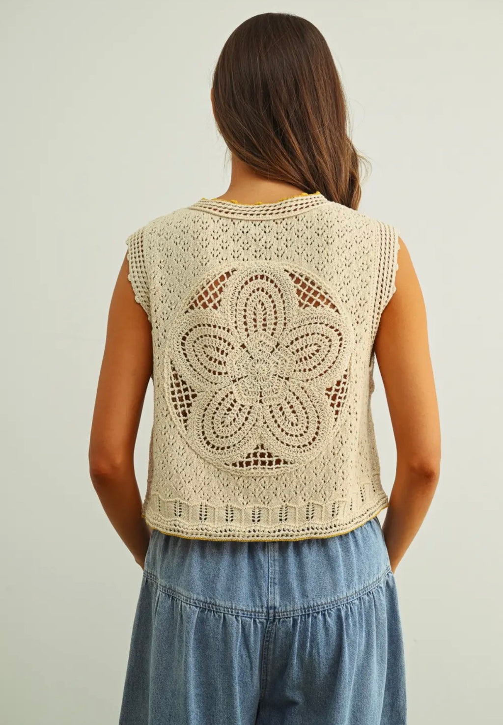 Floral crochet tank top