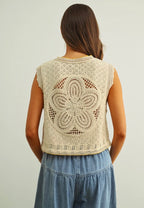 Floral crochet tank top