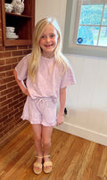 Mineral Washed Purple Shorts Set
