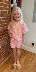 Light Pink Bow Short Set