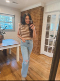 brown sleeveless sweater