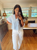 Peplum Blue Gingham Blouse
