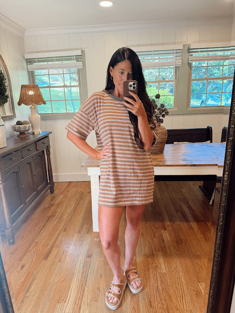 Veveret brown T-shirt dress