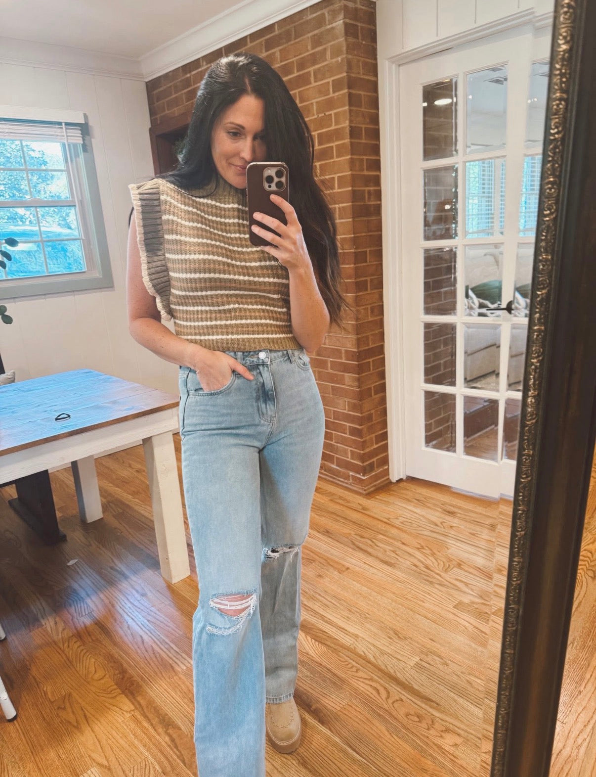 Green sleeveless sweater
