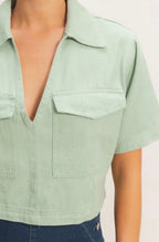 Green V-Neck