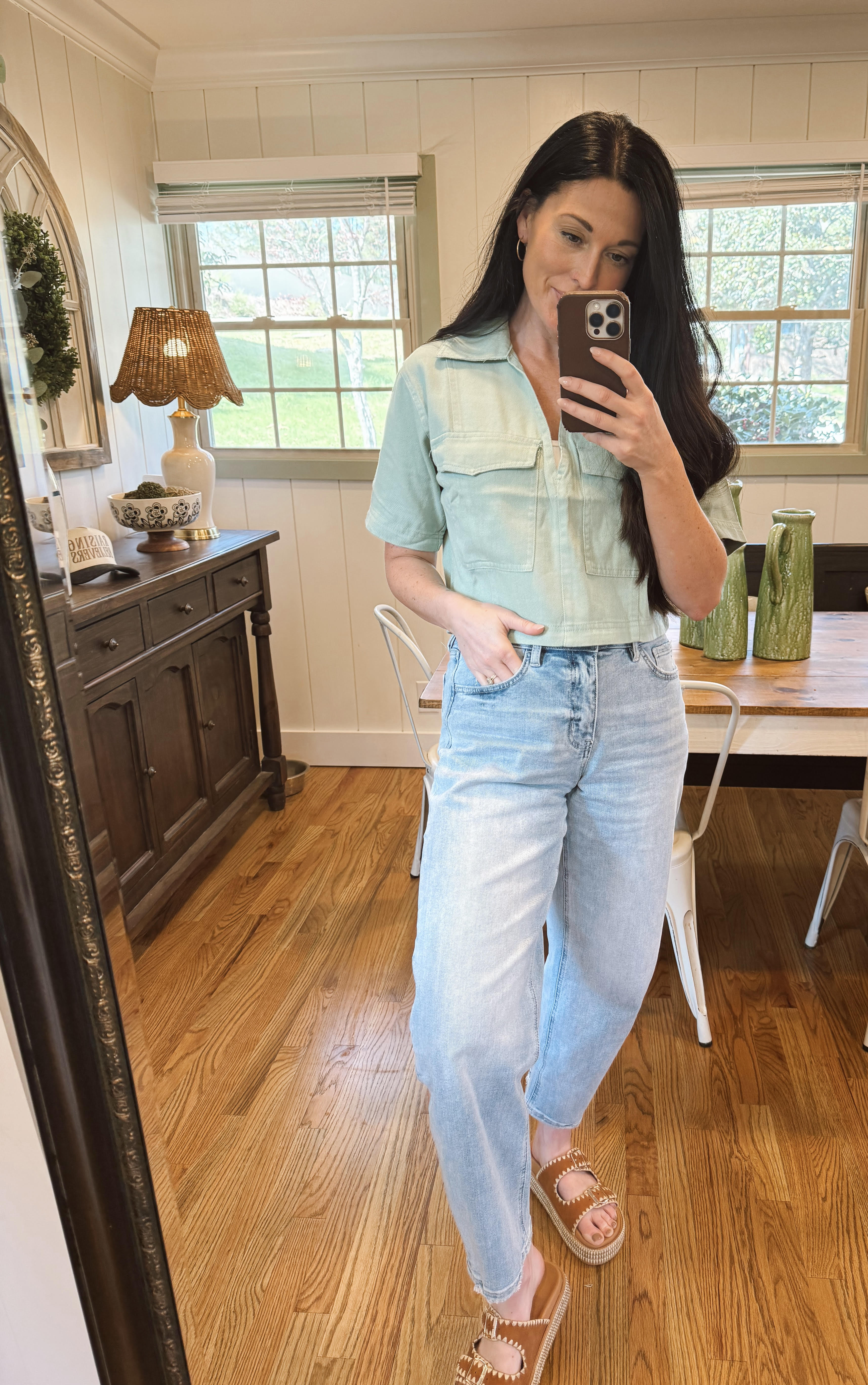 Green V-Neck