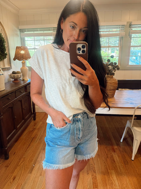 Heather Grey Cuffed sleeve