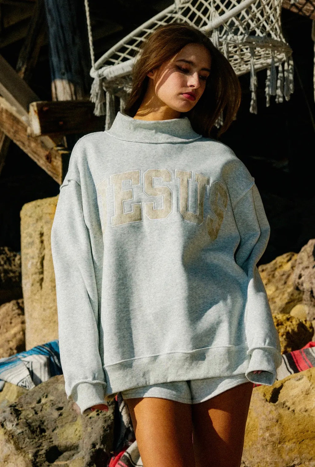 Jesus Mock neck