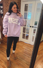 purple Jesus mock neck