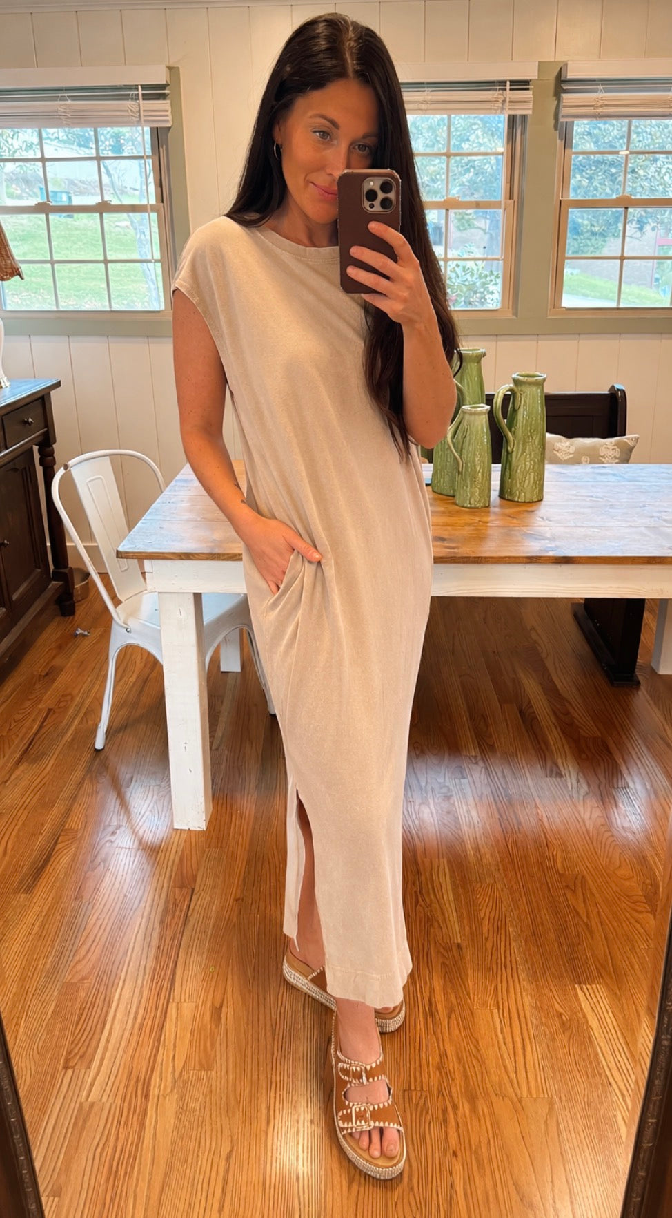 Taupe Midi Dress