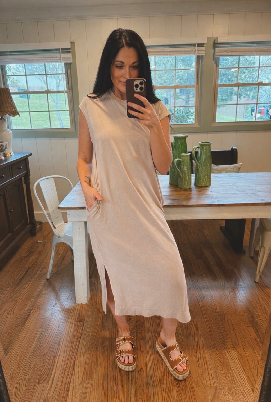 Taupe Midi Dress