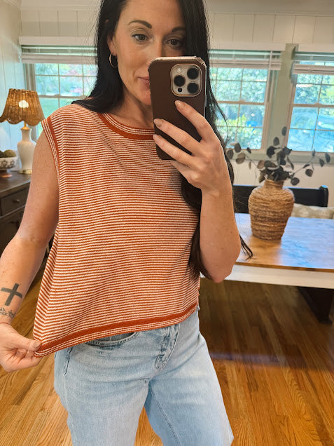 Rust sleeveless top