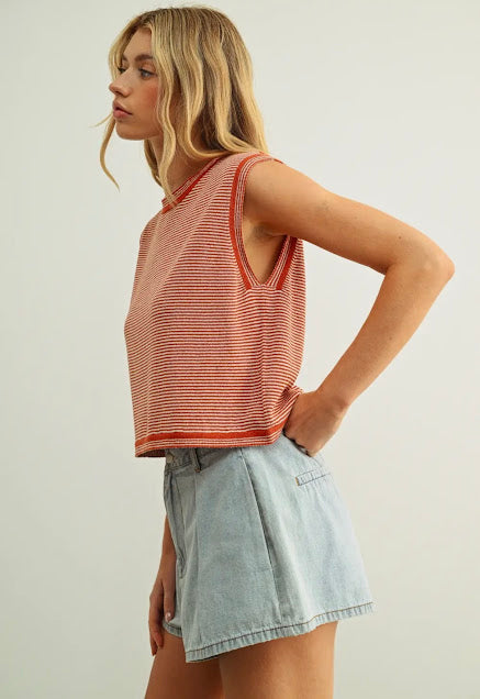 Rust sleeveless top