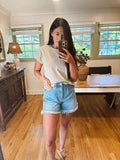 STONE Cuffed sleeve top