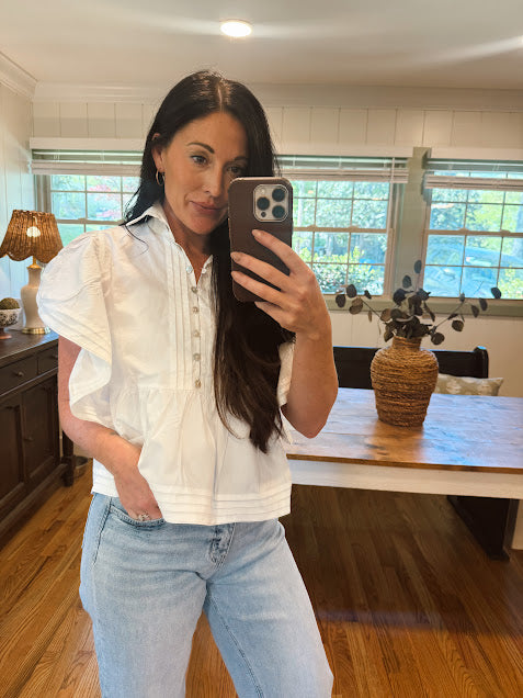 White Ruffle top