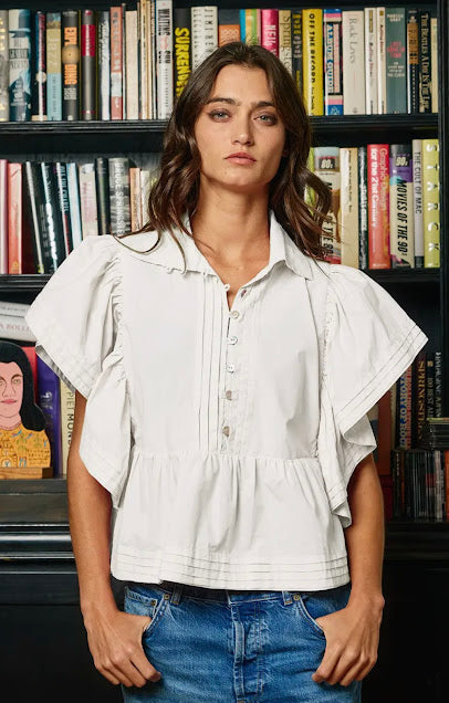 White Ruffle top