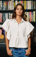White Ruffle top