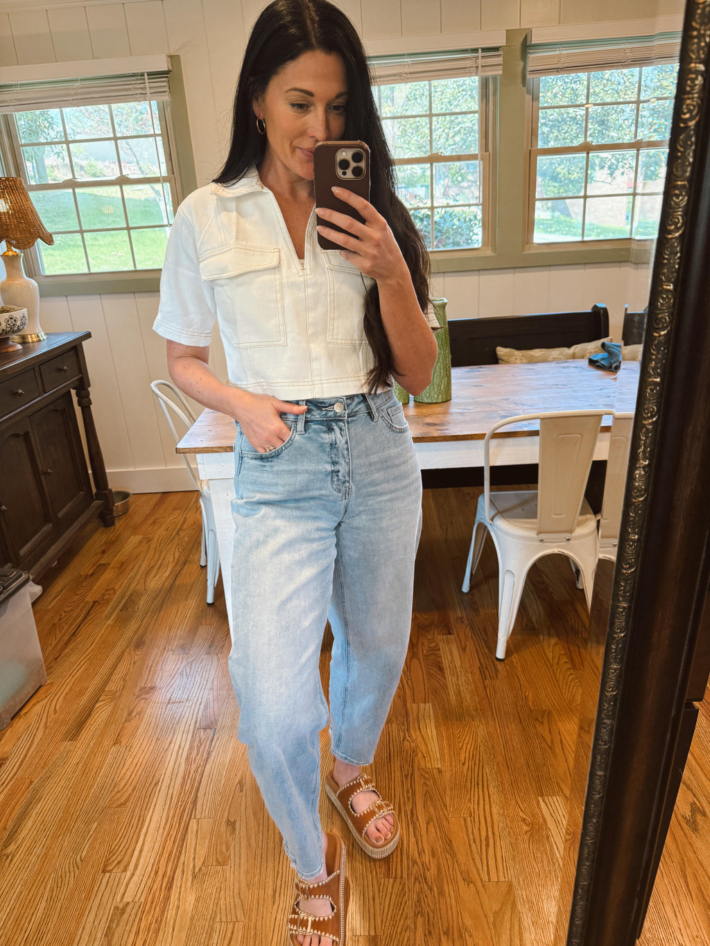 White V-Neck