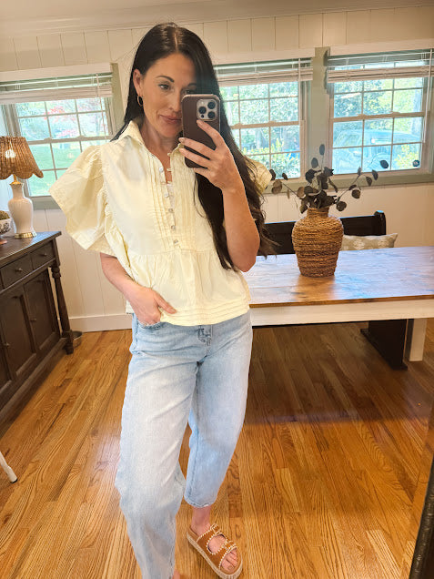 Yellow Ruffle Top